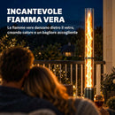 Stufa a Pellet da Esterno 13 kW 53x25x141 cm con Tubo in Metallo e Vetro Nero      