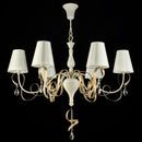 Lampadario Elegant in Metallo Intreccio Bianco con Oro