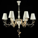 Lampadario Elegant in Metallo Intreccio Bianco con Oro