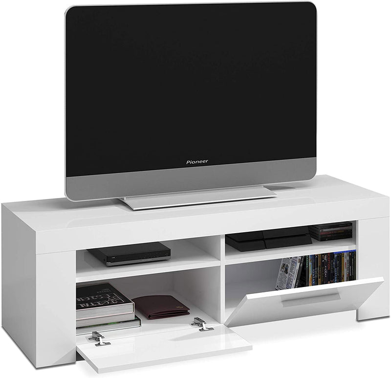 Mobile TV Soggiorno 120x42x40 cm 2 Ante e Ripiani Bianco