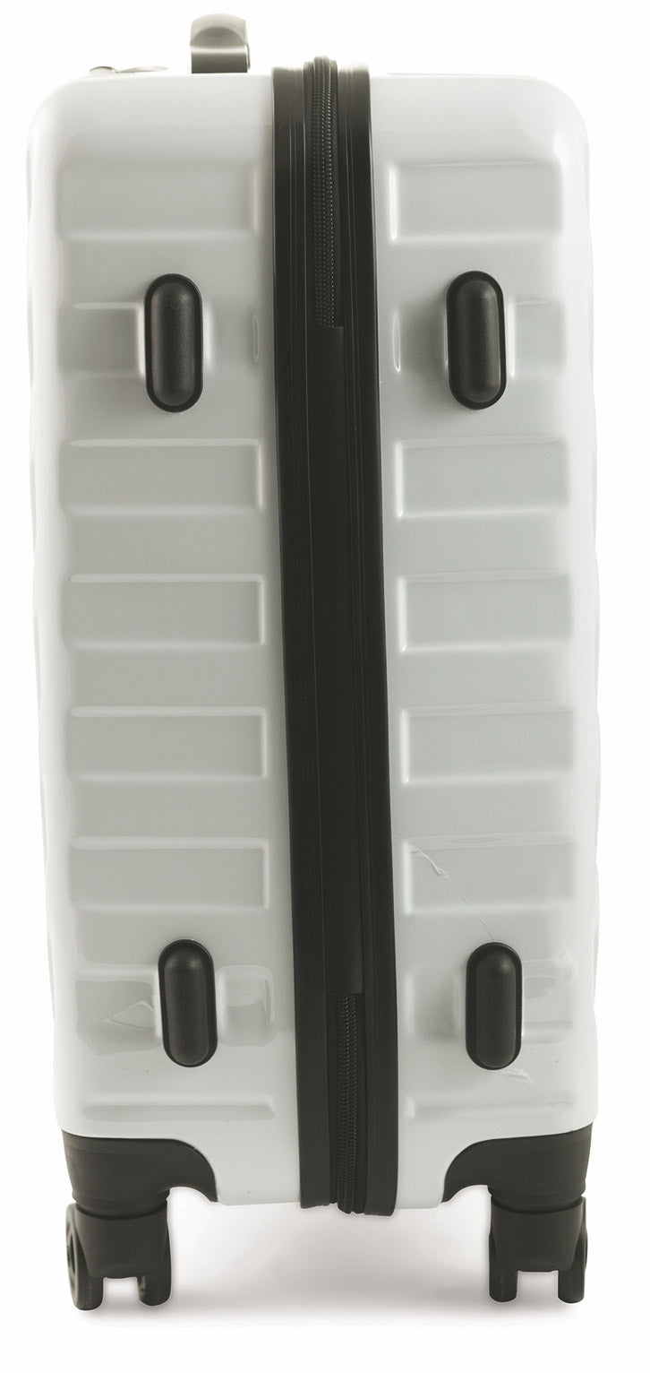 Trolley Valigia Bagaglio a Mano Rigida in Policarbonato 4 Ruote TSA Soriani Bianco