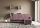 Divano 3 Posti con Pouf 208x155x85 cm Sakar in Tessuto Prugna