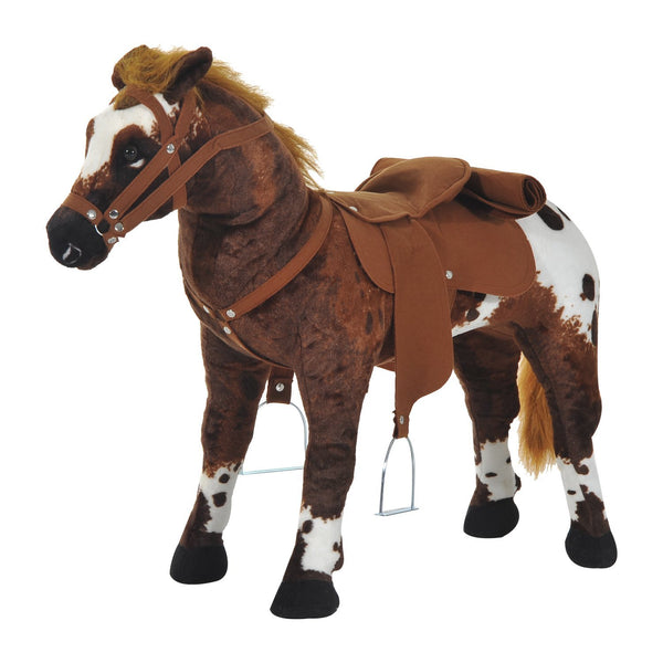 prezzo Cavallo a Dondolo per Bambini Realistico 85x28x60 cm in Peluche e Metallo Marrone