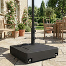 Base per Ombrellone a Rotelle con Freni, con Acqua 40kg/Sabbia 61kg, per Pali Ombrelloni da Ø35/38/48mm, Nero      