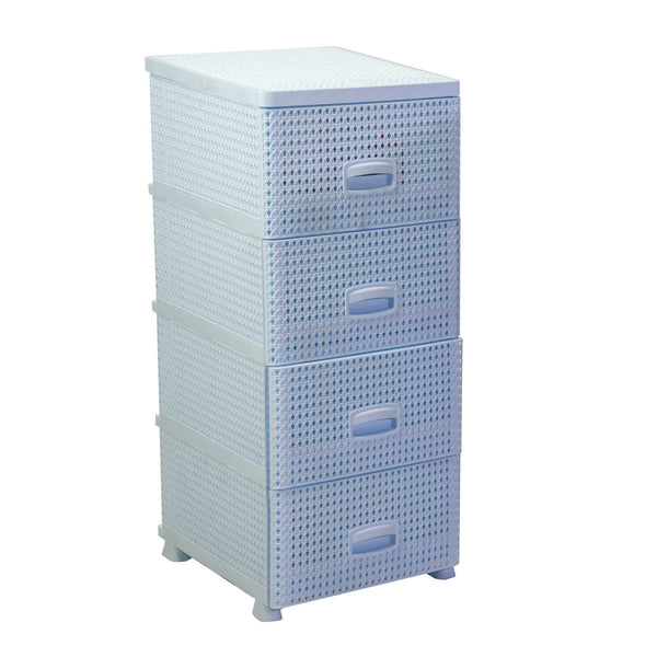 Commode 4 tiroirs 43x36,8xh89,4 cm en plastique blanc prezzo