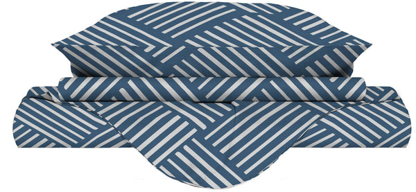 Housse de couette avec taies d'oreiller imprimées en microfibre bleu City Life Différentes tailles sconto