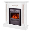 Camino Elettrico da Pavimento 90,5x94x26,5 cm Effetto Fiamma 2000W Smile & Cristina Bianco