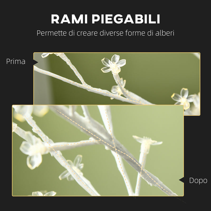 Albero di Natale 180 cm con 180 Luci LED 3 Livelli di Luminosità per Interni ed Esterni Bianco      