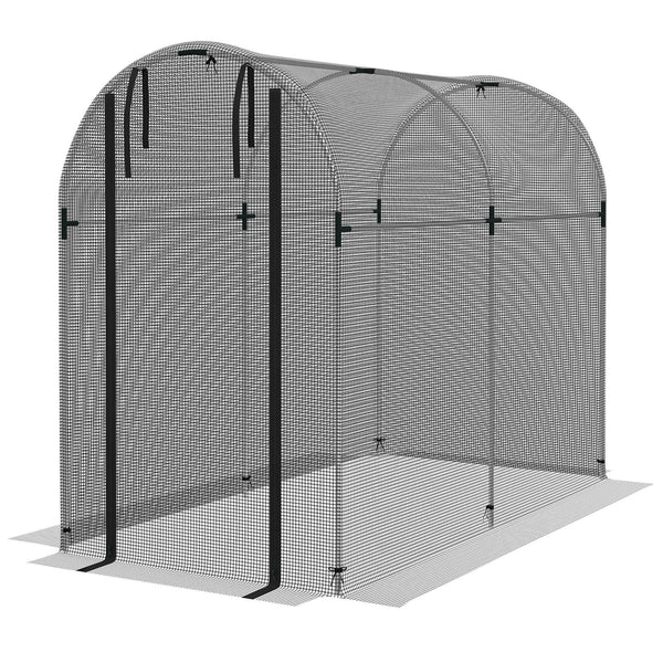 acquista Serra a Tunnel per Piante con Rete e Porta a Cerniera 1,2x2,4x1,9m Nero