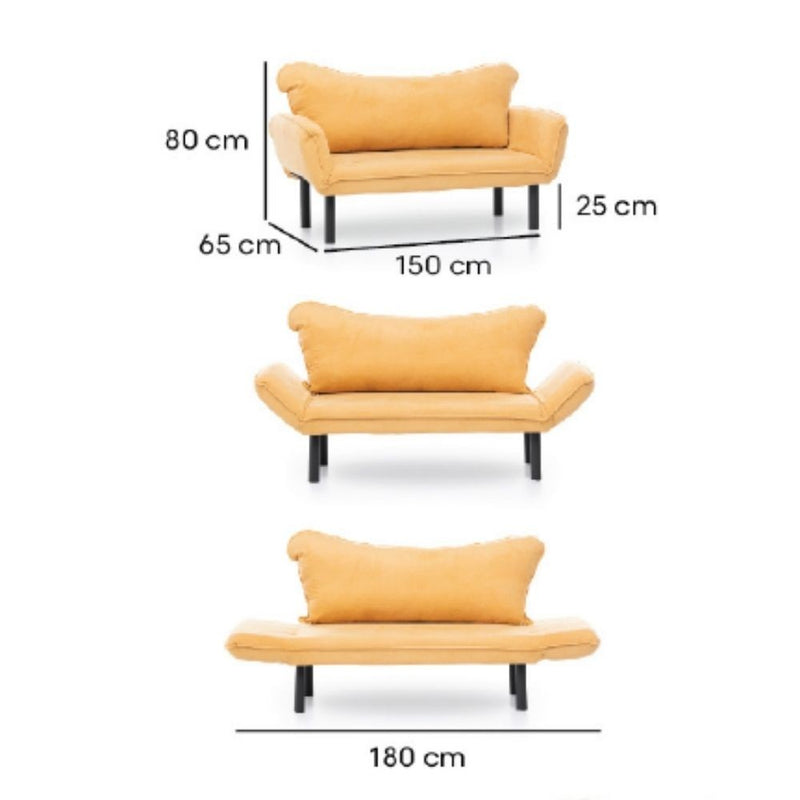 Divano Chatto bordeaux 2 posti con braccioli reclinabili