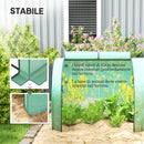 Serra a Tunnel 395x100x80 cm con 4 Porte in Acciaio e Plastica Impermeabile Anti UV Verde      