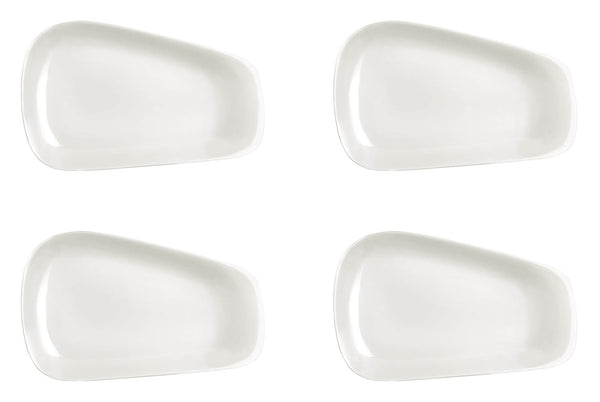 Set 4 Assiettes Trapèze 28,5x18x2 cm en Porcelaine Allluminique Kaleidos Aluxina Bianchi online