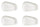 Set 4 Assiettes Trapèze 28,5x18x2 cm en Porcelaine Allluminique Kaleidos Aluxina Bianchi