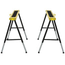 Set 2 Cavalletti da Lavoro Pieghevoli Telescopici Altezza Regolabile in Metallo  Giallo e Nero