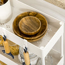 Carrello Cucina a 4 Ripiani 40x19x90 cm con Ganci su Ruote Girevoli in Acciaio e Plastica Bianco      