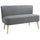 Canapé 2 places 117x56,5x77 cm en tissu gris clair