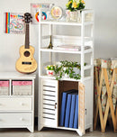 Libreria Mobile 3 Ripiani 2 Ante 45x25x118 cm in Legno Massello Fumer Antibes Bianco