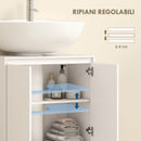 Mobile Sottolavabo per Bagno 60x30x59,8 cm con 2 Ante con Ripiano Regolabile per Lavabi senza o con Colonna in MDF Bianco      