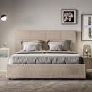 Letto Matrimoniale con Alzata Comoda Imbottito in Similpelle Mika Tortora Varie Misure