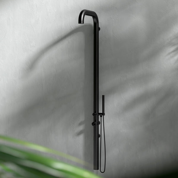acquista Doccia da Giardino in Acciaio Inox Montaggio a Parete Sined Chia Nero