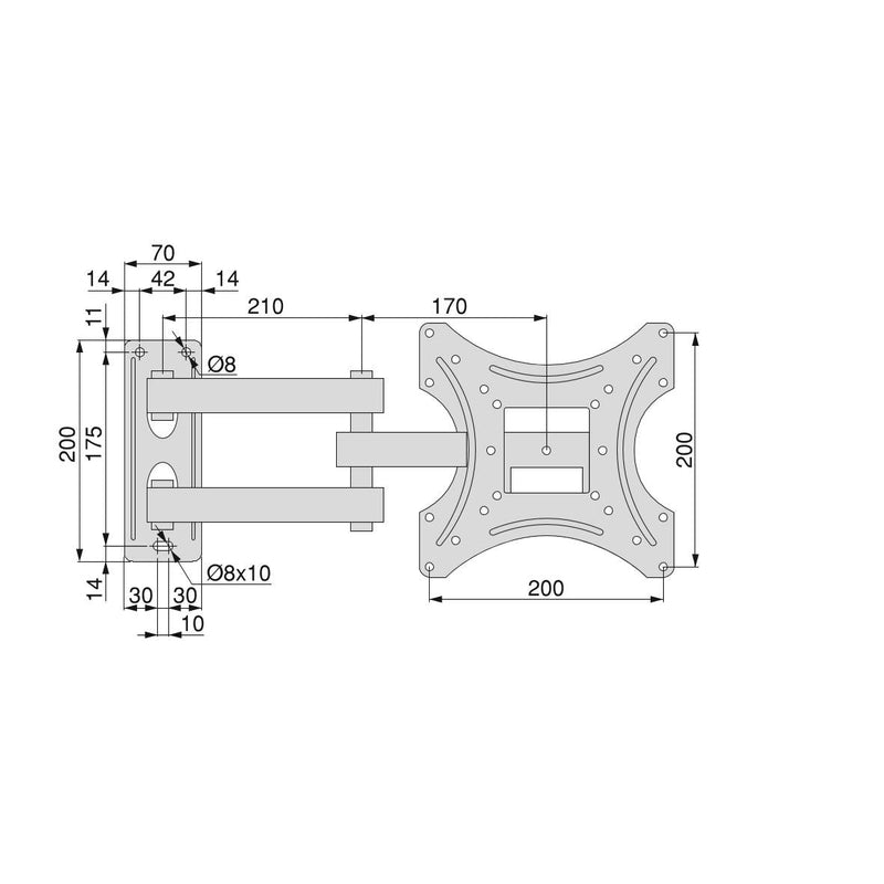Supporto da Parete Inclinabile e Girevole per Televisione Verniciato Nero Acciaio Emuca
