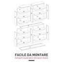 Mobile Libreria Porta CD 106,5x24x126,3 cm a 16 Ripiani Design Moderno in Legno Bianco      