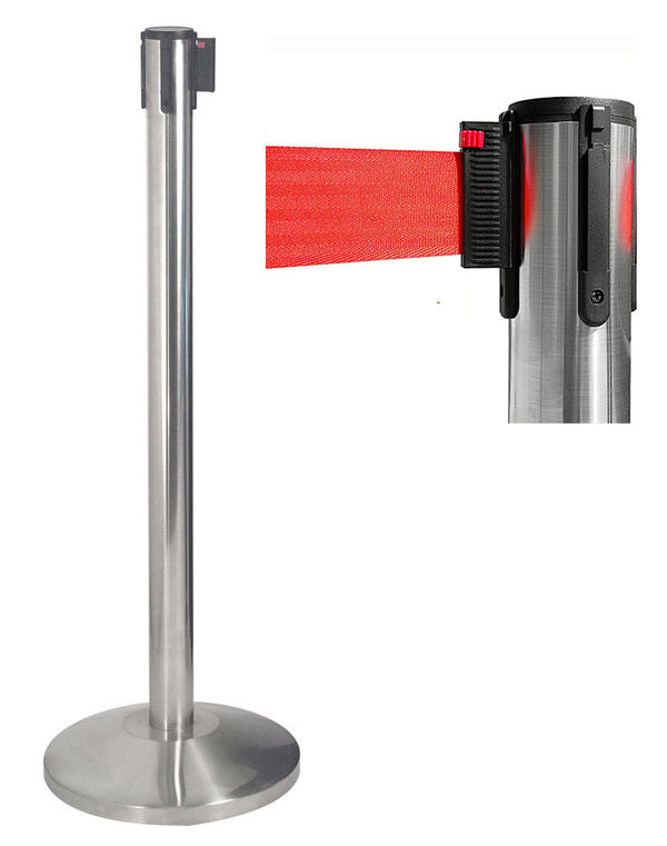 Tringle à Rideau 3 mètres en Acier Inoxydable Brossé Ø36x101 cm Ruban Rouge sconto