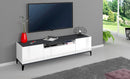 Mobile TV 2 Ante 1 Cassetto 160x40x47 cm Sunrise Bianco Lucido e Ardesia