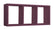 Etagère rectangulaire 3 compartiments muraux 70x30x15,5 cm en panneaux de fibres de bois Aubergine Violet Tristan