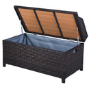 Baule Cassapanca da Esterno in Rattan Sintetico 102x51x51 cm Marrone 