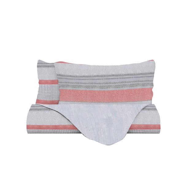 sconto Housse de couette avec taies d'oreiller imprimées Athena Belen Rouge Différentes tailles