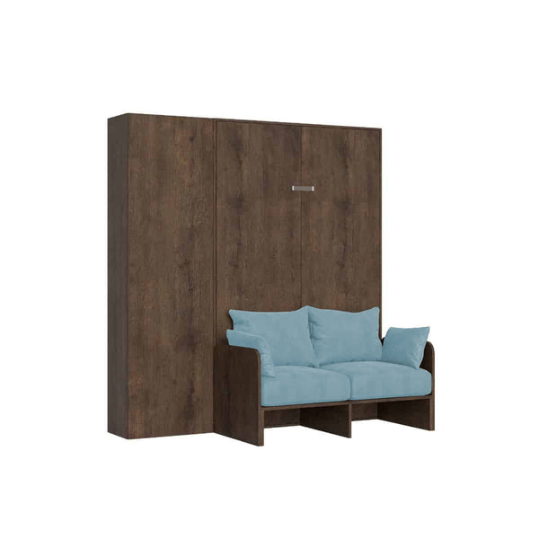 online Letto Una Piazza E Mezzo A Scomparsa 120 Kentaro Con Divano E Colonna Noce e Azzurro