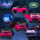 Macchina Elettrica Bambini 106x65,5x51 cm Licenza Land Rover Discovery con Fari Clacson e Cintura in Plastica e Metallo Rosa      