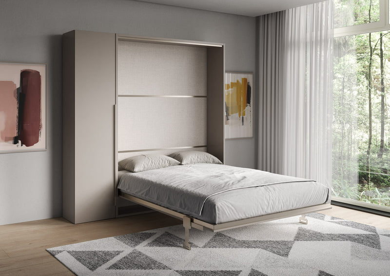 Letto Matrimoniale A Scomparsa 160 Versia Con Armadio 1 Anta Sx Argilla      