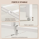 Scrivania Pieghevole Salvaspazio 100x48x87,5 cm con Stand per Monitor Rimovibile in Accaio Bianco e Legno      