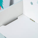 Panca Contenitore Portagiochi con Schienale in Legno 60x30x50 cm Azzurro  