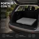 Tavolo Pieghevole da Esterno 180x74x74 cm con Piano in HDPE Effetto Polyrattan a Valigia Grigio      