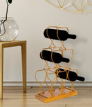 Porta Bottiglie Glass 6 Posti 31x12,7x53 cm in Ferro Oro