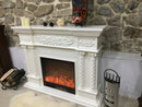 Camino Elettrico da Pavimento 126x180x38 cm Effetto Fiamma 1500W Montecarlo Marrone