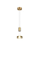 Lampada a Sospensione da Interno a led in Alluminio Ottone Satinato