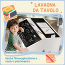 Set Tavolo Lavagna Inclinato con 2 Sedie Bianco    