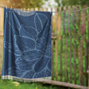 Plaid Misto Cotone Doubleface 130x170cm 230gr Cober Fiore Blu