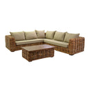 Set Salotto da Giardino Divano ad Angolo e Tavolino in Rattan Istanbul Naturale