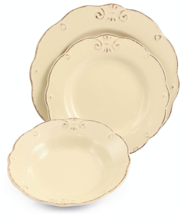 sconto Service de table 18 pièces en grès VdE Tivoli 1996 Duchessa Crema