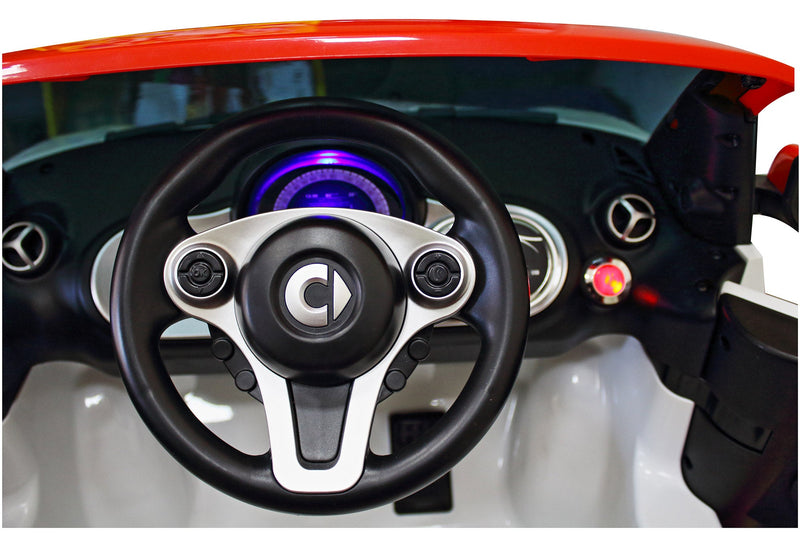 Macchina Elettrica per Bambini 12V Smart Fortwo Cabrio Bianca