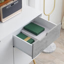 Mobile da Salotto 2 Armadietti 2 Ante e Cassetto 98x39x81,5 cm in Truciolato e Pino Grigio e Bianco