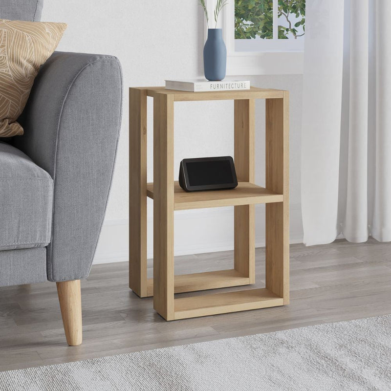 Comodino 1 Ripiano 55x30x34 cm in MDF Lonie Rovere