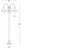 Lampada Palo Alto Due Luci per Giardino Colore Nero per Esterno Linea Lampara Sovil