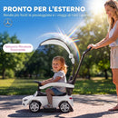 Macchina Cavalcabile per Bambini 1-3 Anni Mercedes-Benz 83x40x90 cm con Barriera e Volante in PP Bianco      