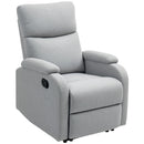 Poltrona Reclinabile Manualmente a 60° 69x91,5x103 cm con Poggiapiedi Extra Imbottita in Tessuto Grigio  